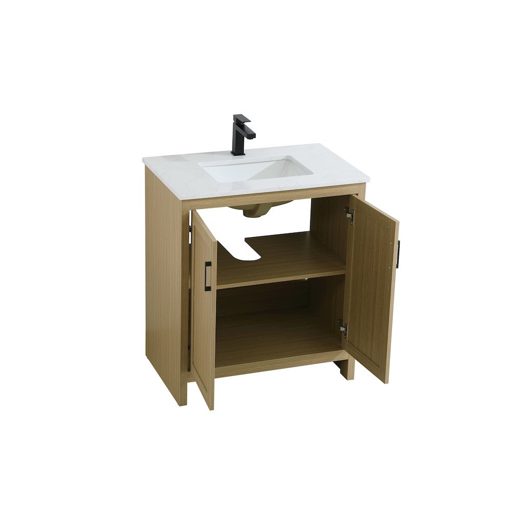 Finnley 30 Inch Single Bathroom Vanity In Honey Brown
