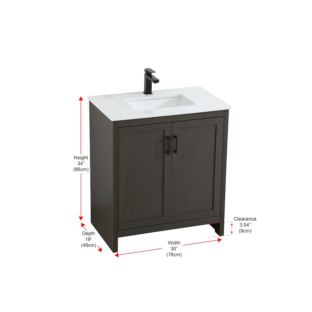 Finnley 30 Inch Single Bathroom Vanity In Mocha Brown