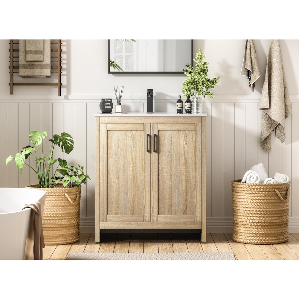 Finnley 30 Inch Single Bathroom Vanity In Mango Wood