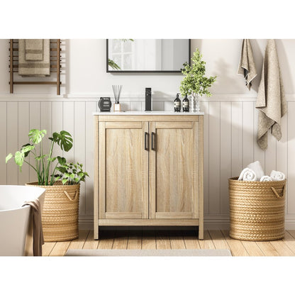 Finnley 30 Inch Single Bathroom Vanity In Mango Wood
