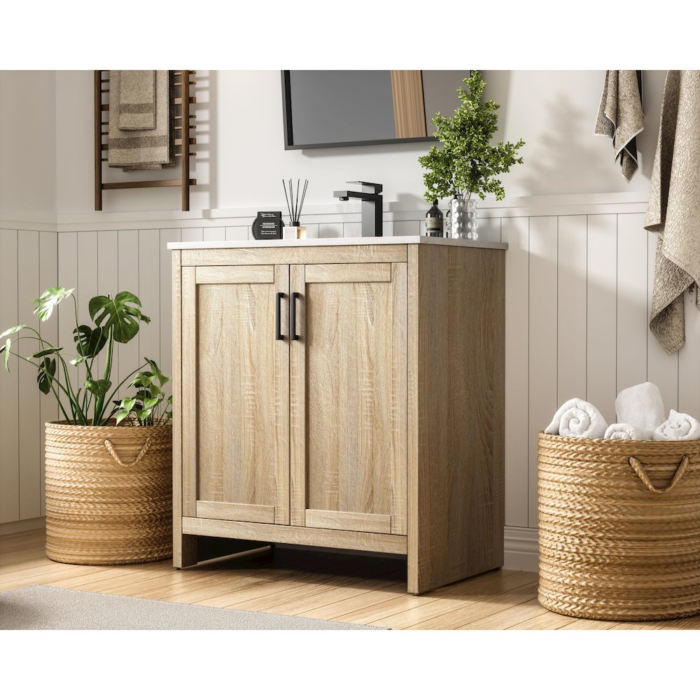 Finnley 30 Inch Single Bathroom Vanity In Mango Wood
