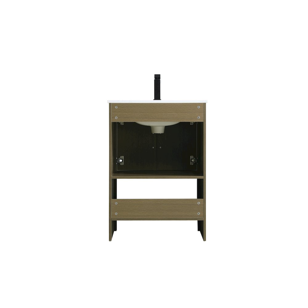 Ira 24 Inch Single Bathroom Vanity In Chestnut Brown