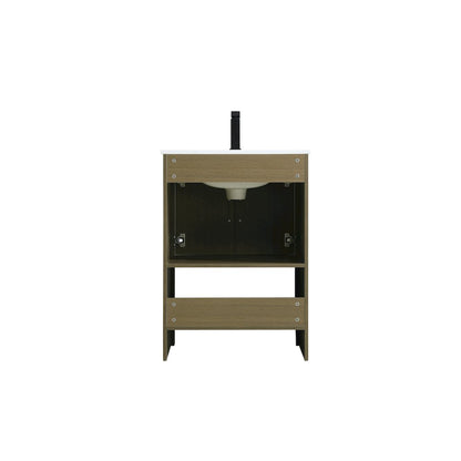 Ira 24 Inch Single Bathroom Vanity In Chestnut Brown
