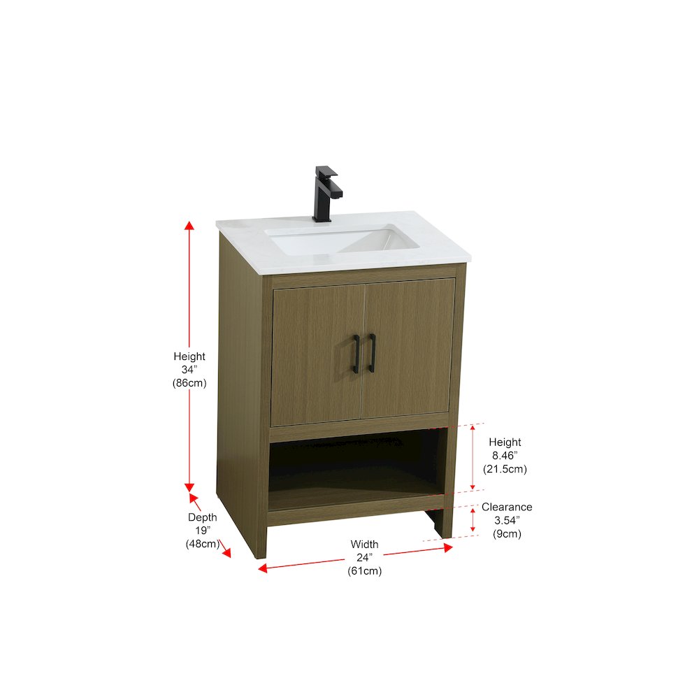 Ira 24 Inch Single Bathroom Vanity In Chestnut Brown