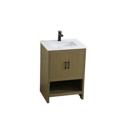 Ira 24 Inch Single Bathroom Vanity In Chestnut Brown