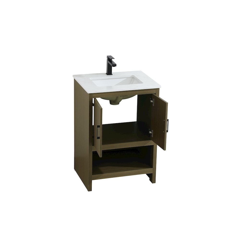 Ira 24 Inch Single Bathroom Vanity In Chestnut Brown