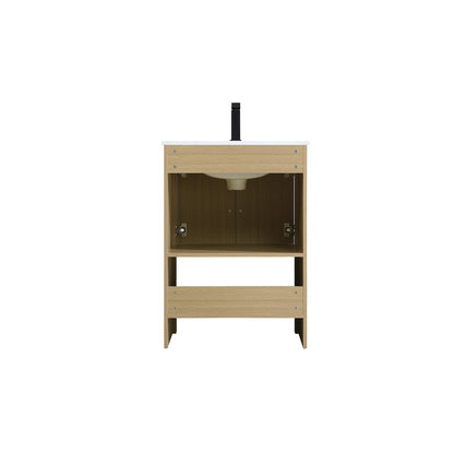Ira 24 Inch Single Bathroom Vanity In Honey Brown