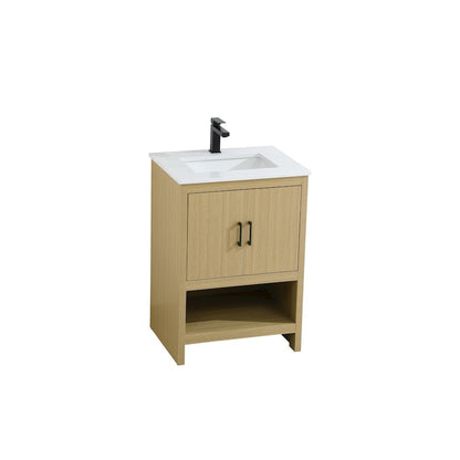 Ira 24 Inch Single Bathroom Vanity In Honey Brown