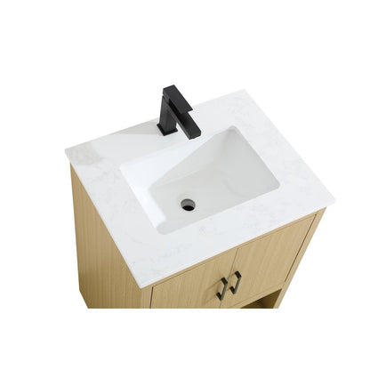 Ira 24 Inch Single Bathroom Vanity In Honey Brown