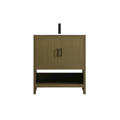 Ira 30 Inch Single Bathroom Vanity In Chestnut Brown