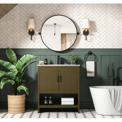 Ira 30 Inch Single Bathroom Vanity In Chestnut Brown