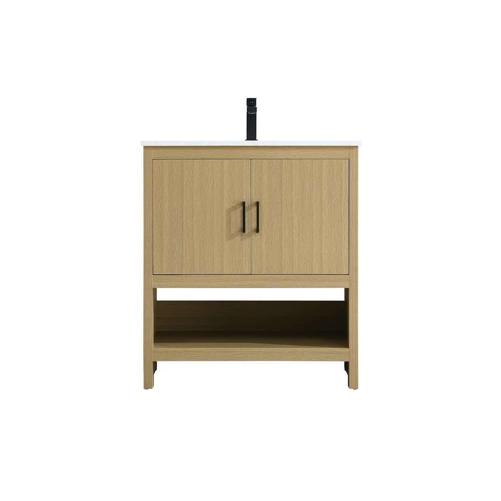 Ira 30 Inch Single Bathroom Vanity In Honey Brown