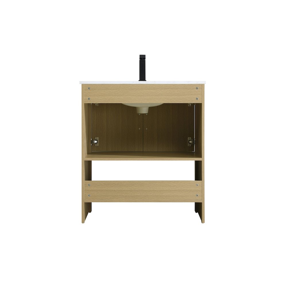 Ira 30 Inch Single Bathroom Vanity In Honey Brown
