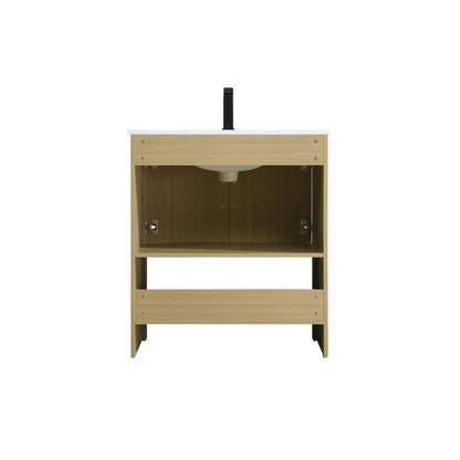 Ira 30 Inch Single Bathroom Vanity In Honey Brown