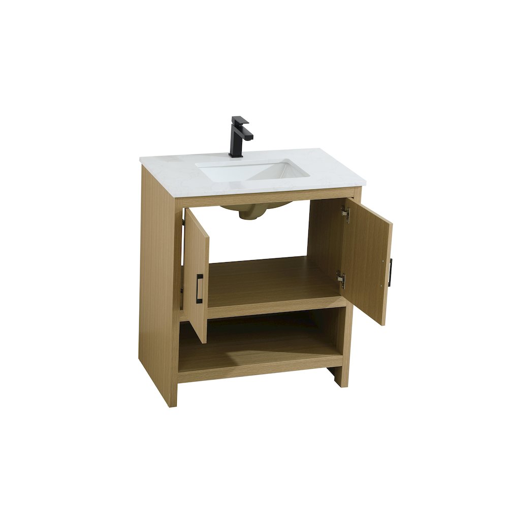 Ira 30 Inch Single Bathroom Vanity In Honey Brown