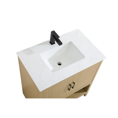 Ira 30 Inch Single Bathroom Vanity In Honey Brown