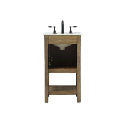 19 inch Single bathroom vanity in driftwood