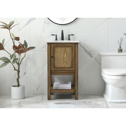 19 inch Single bathroom vanity in driftwood