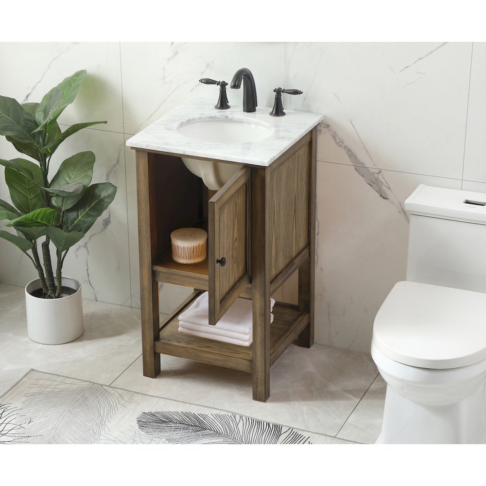 19 inch Single bathroom vanity in driftwood