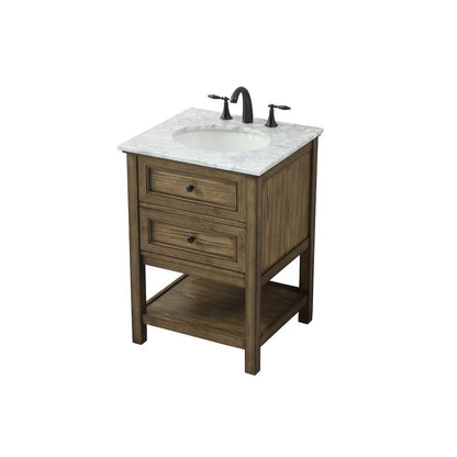 24 inch Single bathroom vanity in driftwood