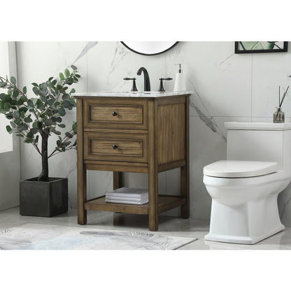 24 inch Single bathroom vanity in driftwood