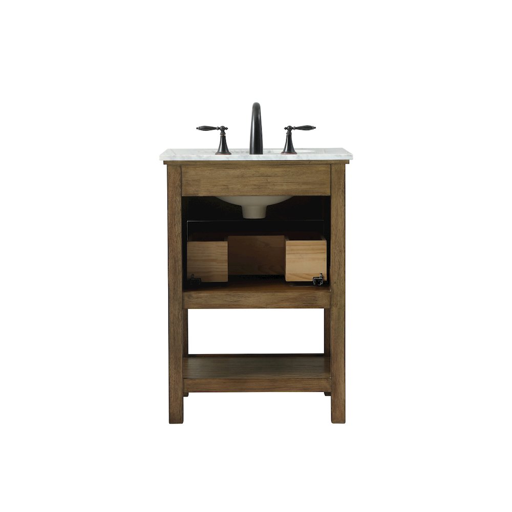 24 inch Single bathroom vanity in driftwood