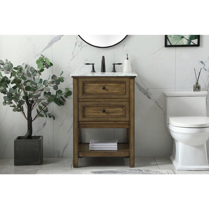 24 inch Single bathroom vanity in driftwood