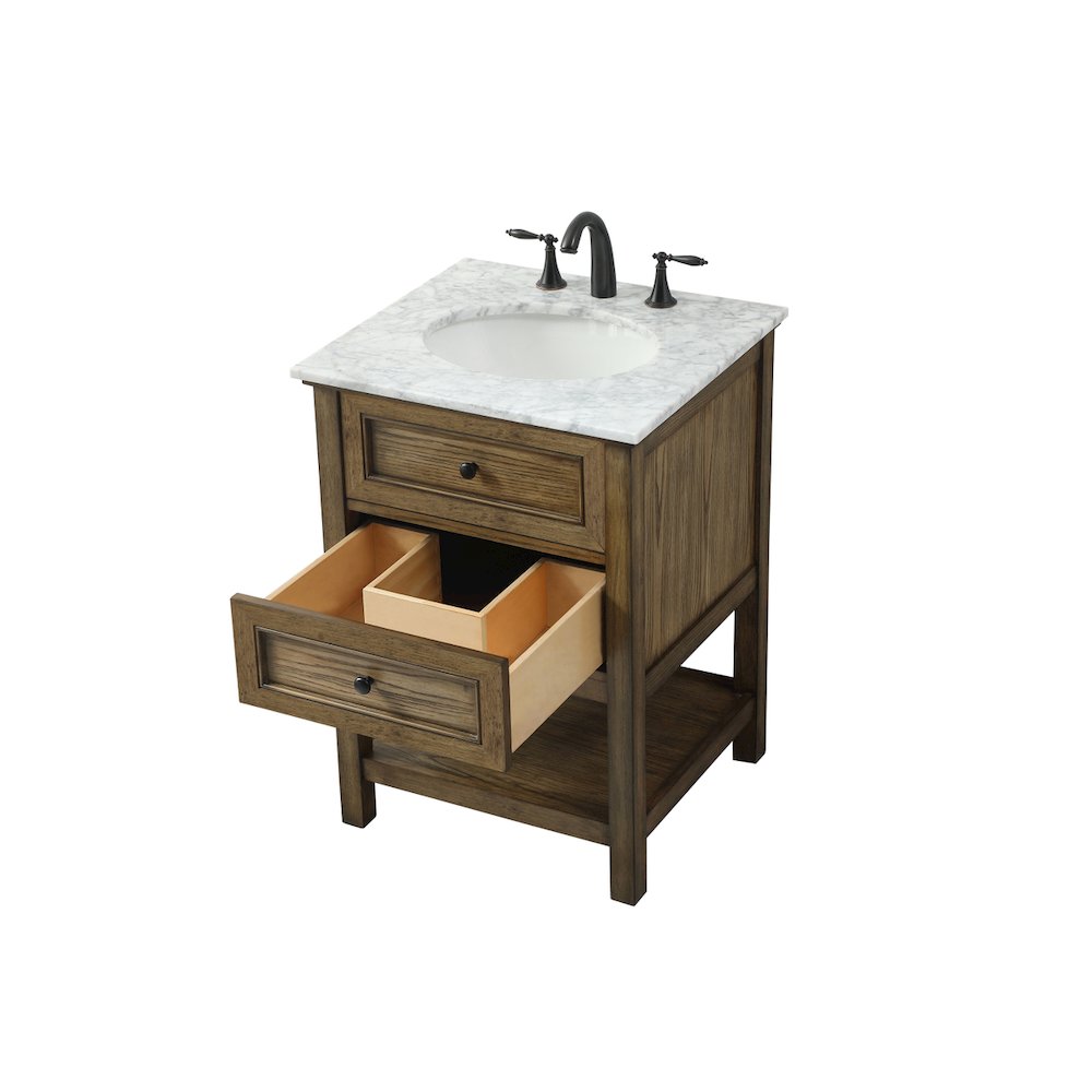 24 inch Single bathroom vanity in driftwood