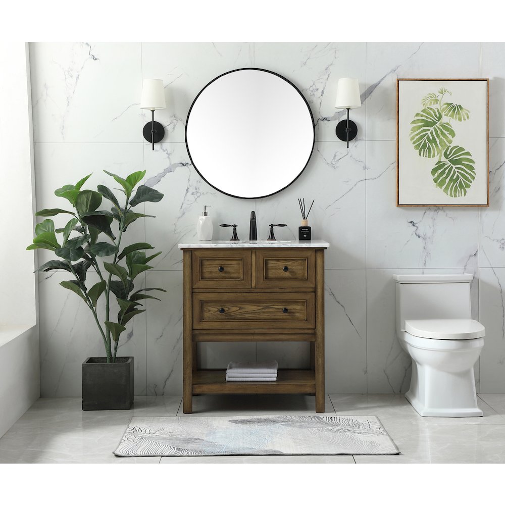 30 inch Single bathroom vanity in driftwood