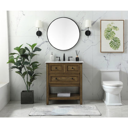 30 inch Single bathroom vanity in driftwood