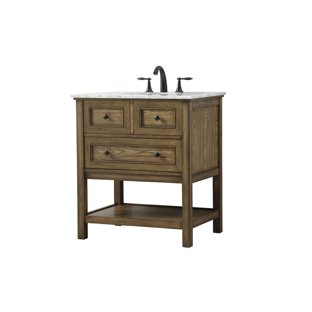 30 inch Single bathroom vanity in driftwood