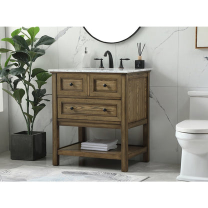 30 inch Single bathroom vanity in driftwood