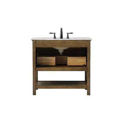36 inch Single bathroom vanity in driftwood