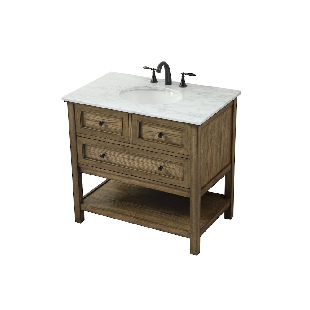 36 inch Single bathroom vanity in driftwood