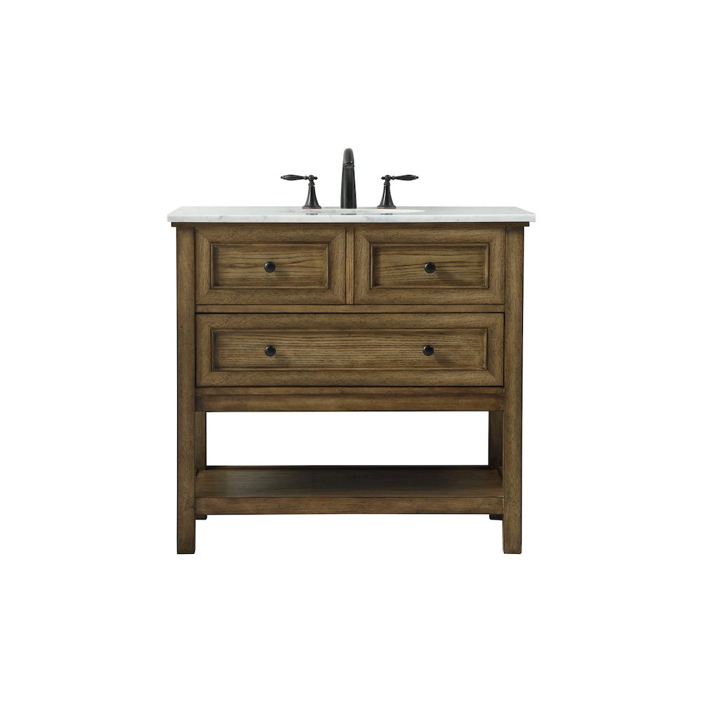 36 inch Single bathroom vanity in driftwood