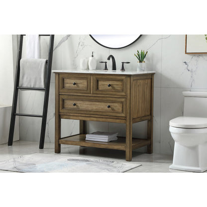 36 inch Single bathroom vanity in driftwood