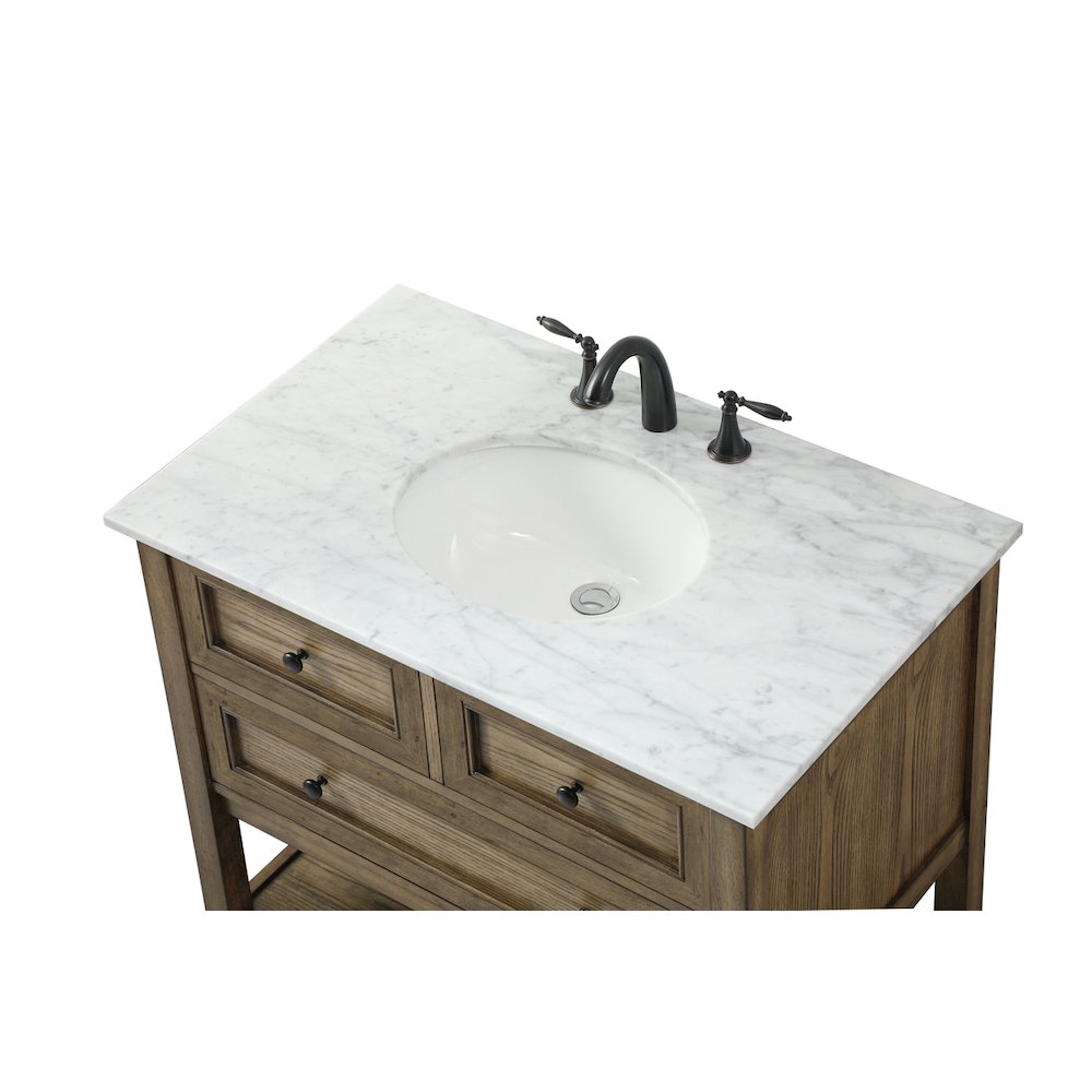 36 inch Single bathroom vanity in driftwood