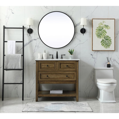 36 inch Single bathroom vanity in driftwood
