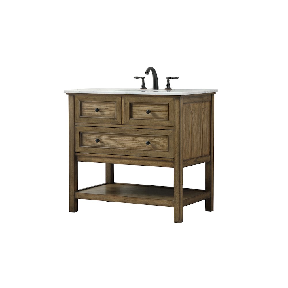 36 inch Single bathroom vanity in driftwood