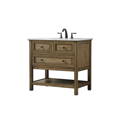 36 inch Single bathroom vanity in driftwood