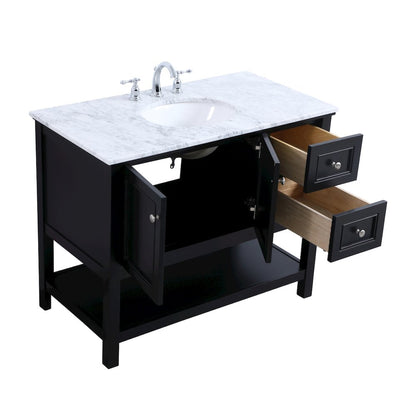 42 in. Single bathroom vanity set in Black