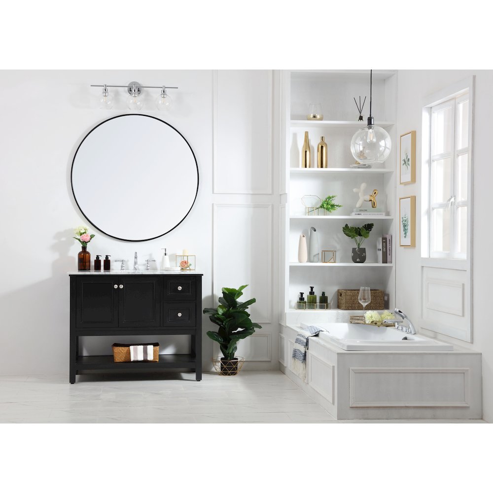 42 in. Single bathroom vanity set in Black
