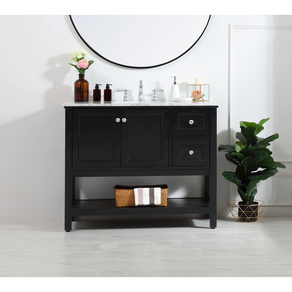42 in. Single bathroom vanity set in Black