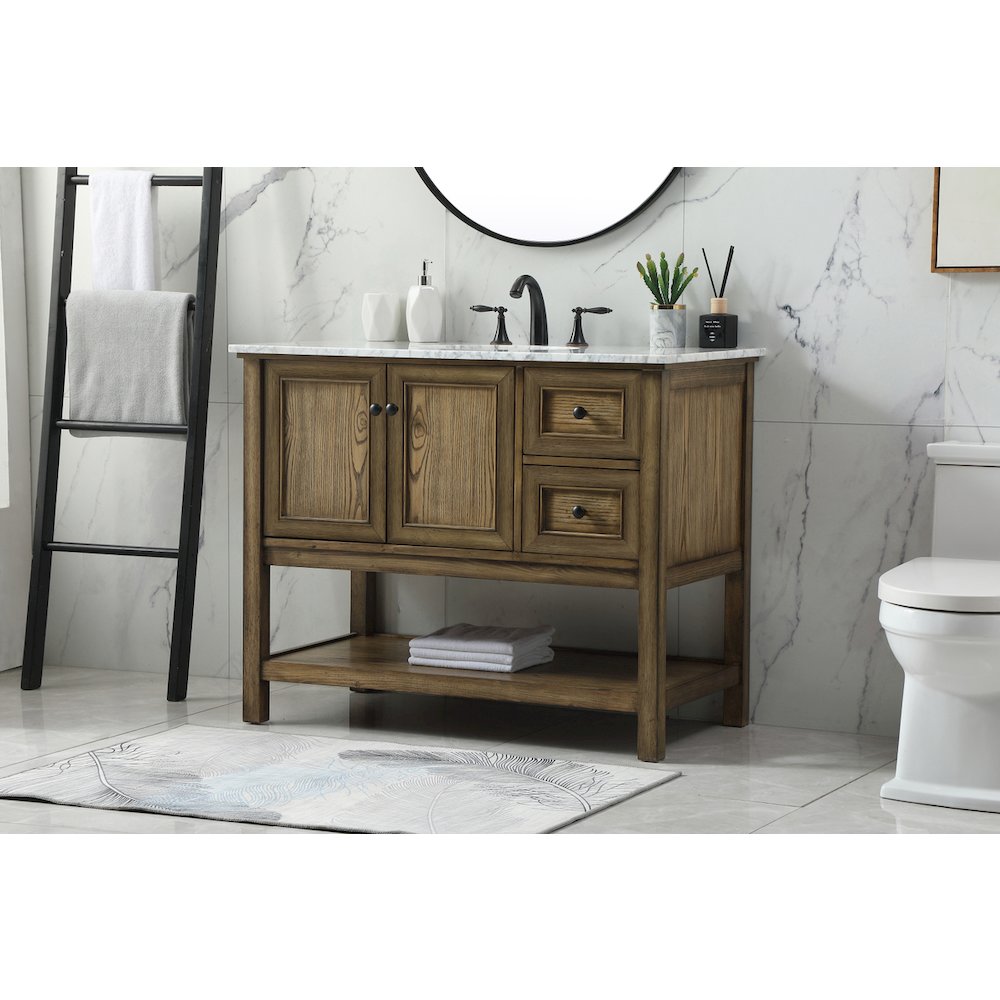 42 inch Single bathroom vanity in driftwood
