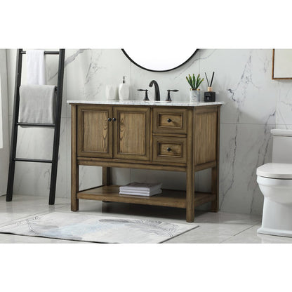 42 inch Single bathroom vanity in driftwood