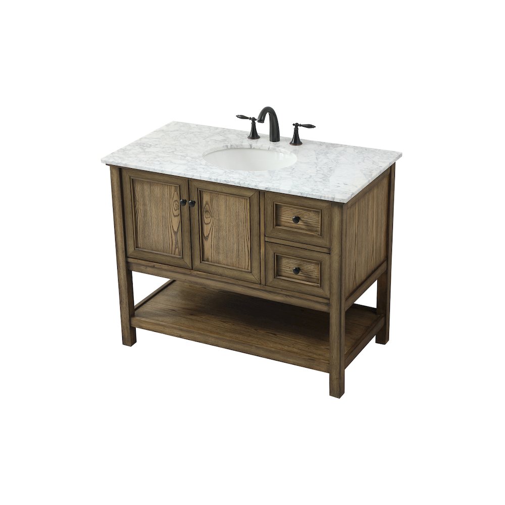 42 inch Single bathroom vanity in driftwood