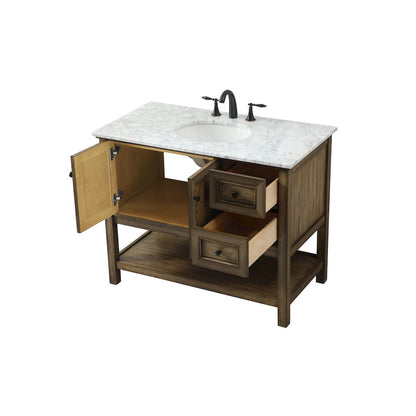 42 inch Single bathroom vanity in driftwood