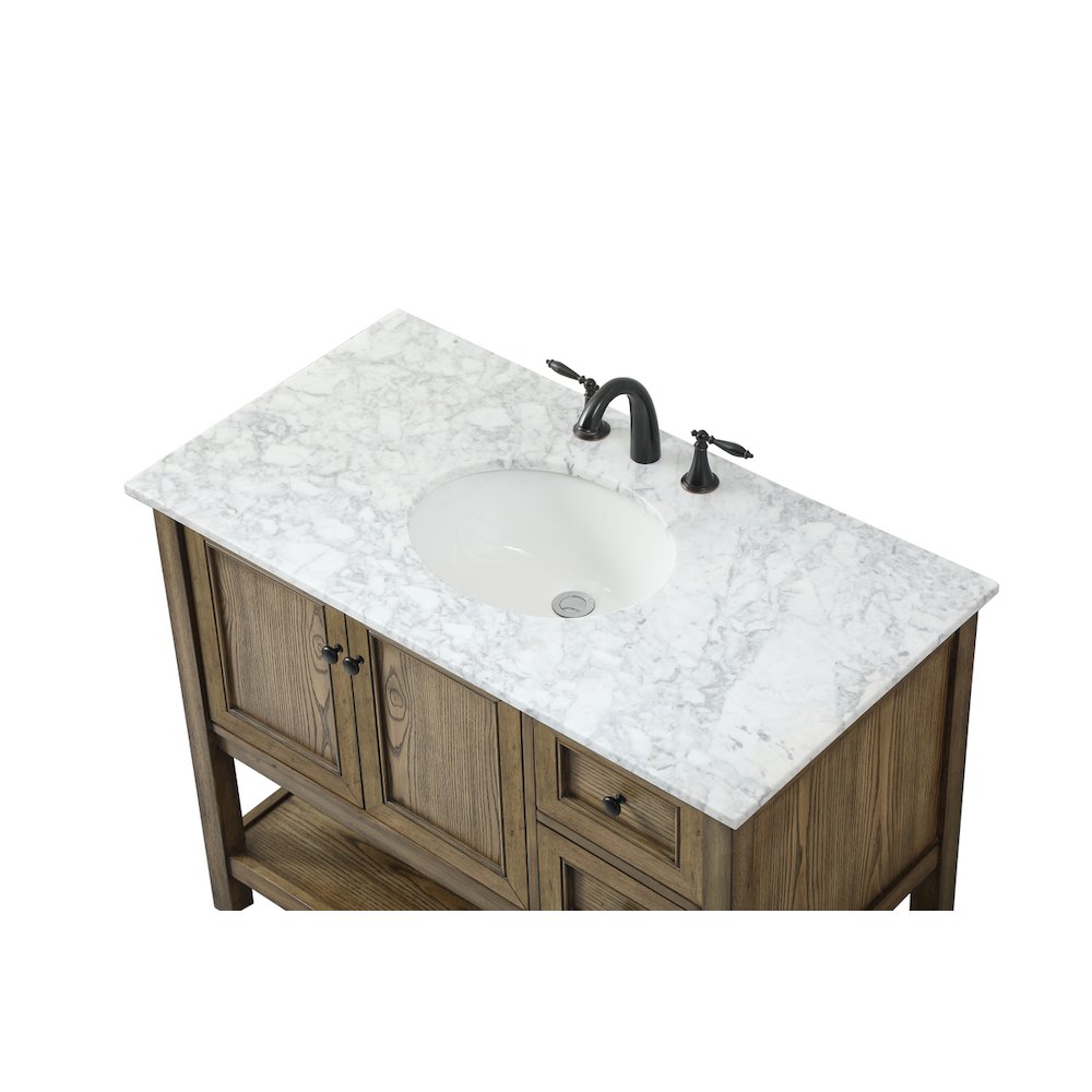 42 inch Single bathroom vanity in driftwood