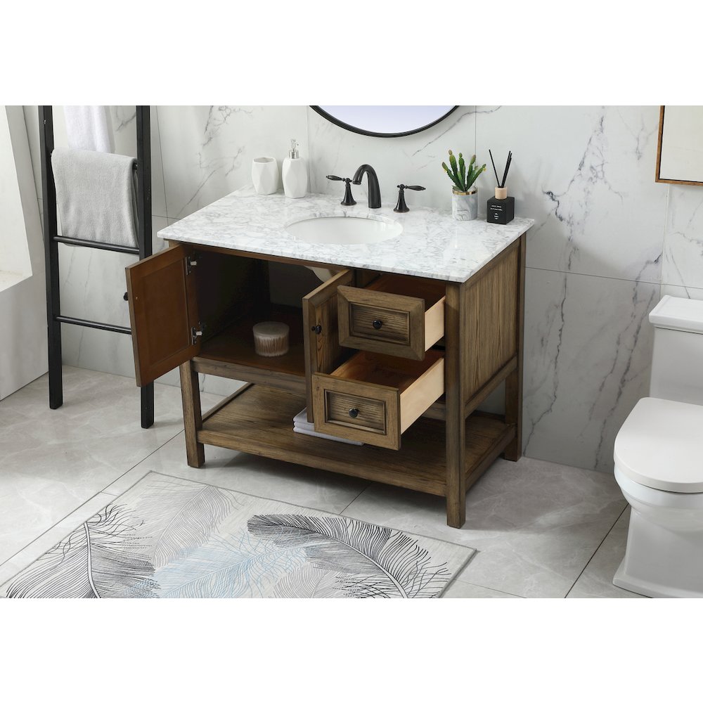 42 inch Single bathroom vanity in driftwood