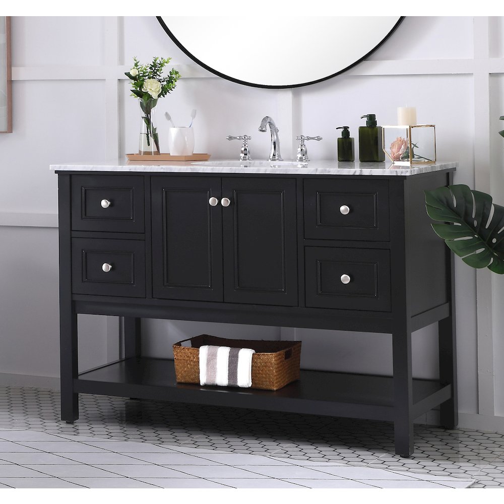 48 in. Single bathroom vanity set in Black